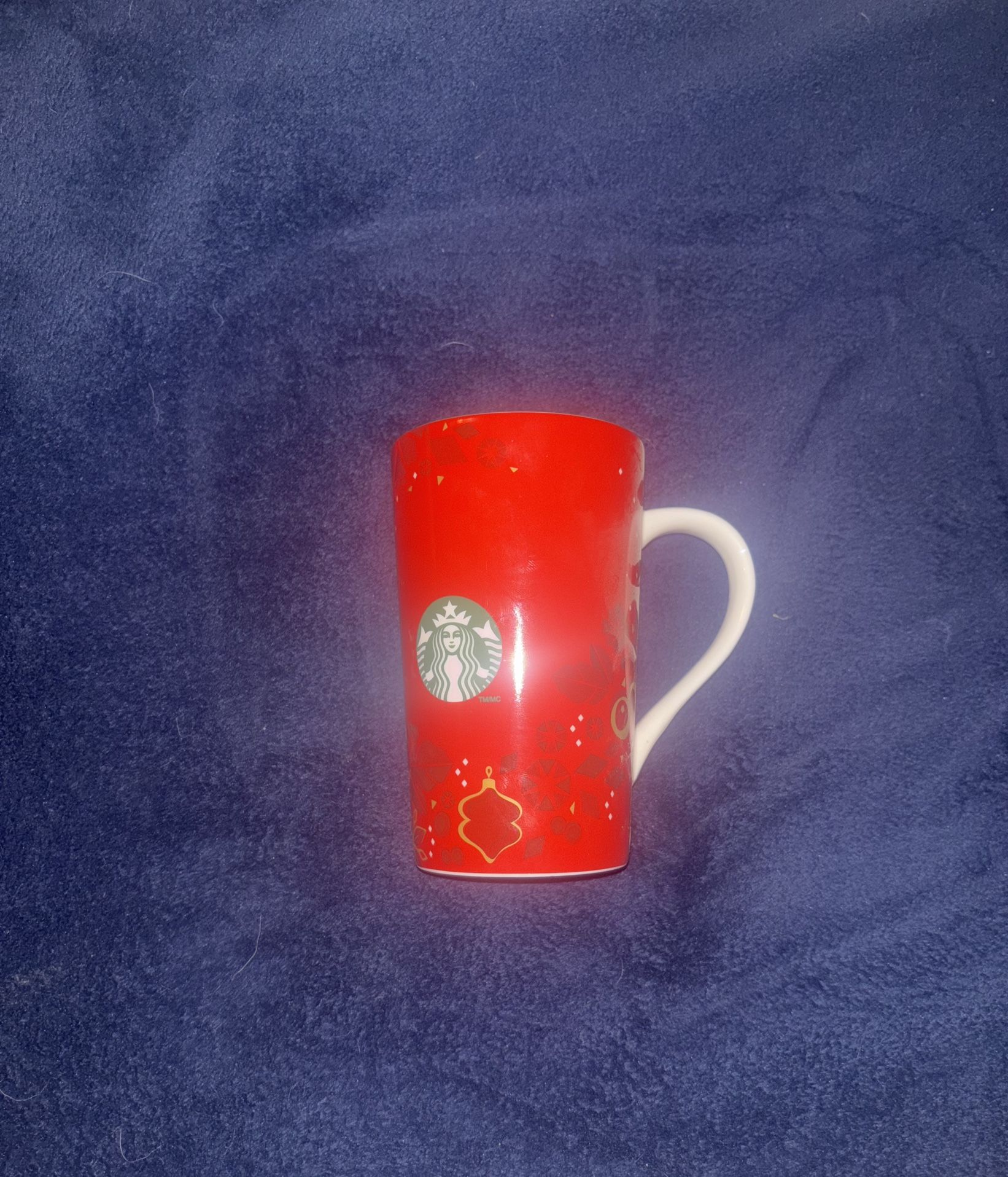 Red Starbucks Tall Christmas themed coffee mug