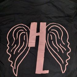 New Unisex Hey Lo Size Small Long Sleeve Black Shirt With Pink Wings On Back - HL - Hot Pink - No Tags - Cotton - Women's