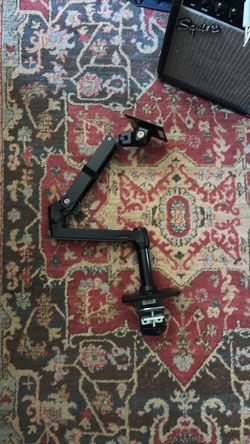 Black Adjustable Monitor Arm Mount w/ Monitor