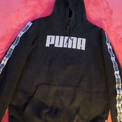 Black Puma Taping Hoodie Fleece