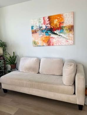 Beige Sofa - Saturday Delivery (11/29) 76”W x 38”D