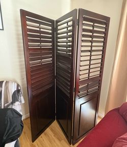 Wood 3-Panel Wood Folding Room Divider / Privacy Screen : $275 or best offer