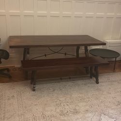 Table and bench 