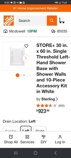 Sterling Shower kit in the box