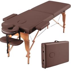 Leather Brown Portable Massage Table Brand New