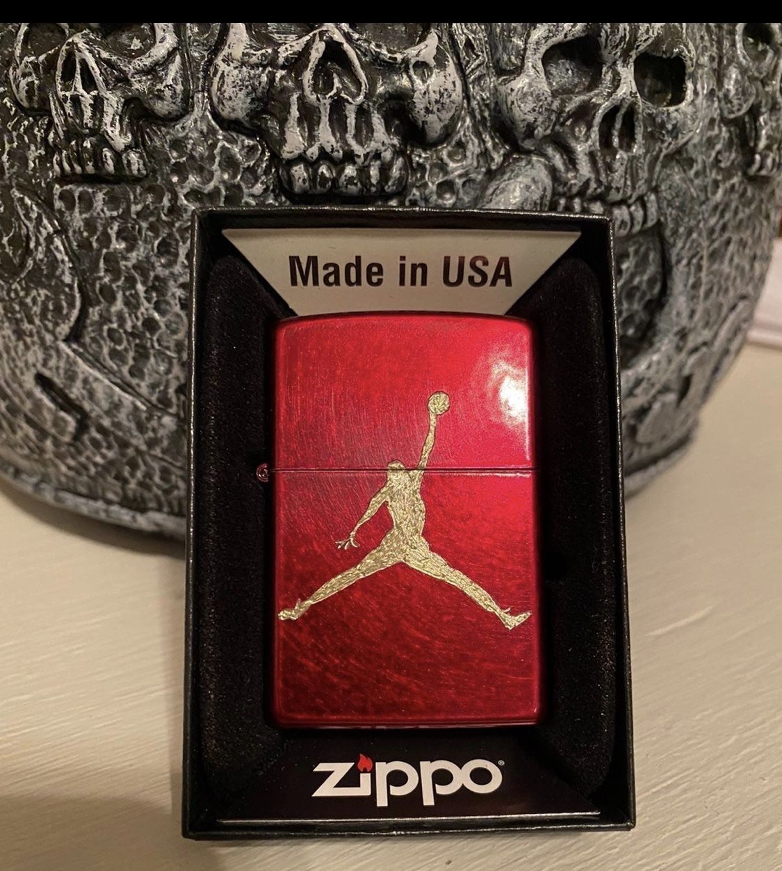 1-Zippo engraved custom MICHAEL JORDAN candy apple red lighter
