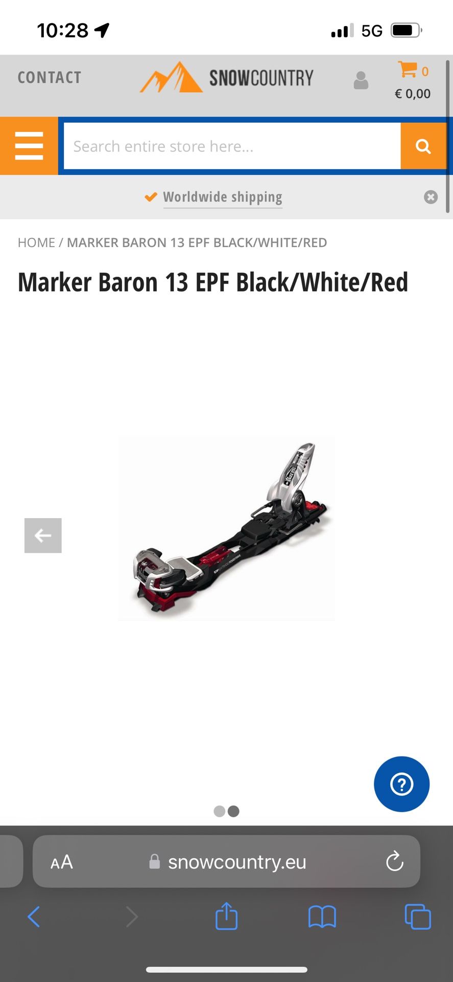 marker baron EPF 13 alpine touring frame binding