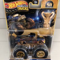 GOLD Hot Wheels Truck Trophy Champions Bigfoot 50 Years FORD