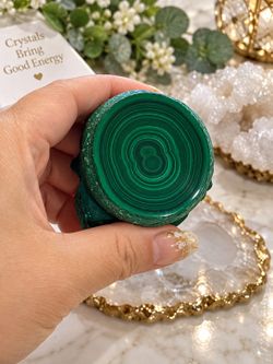 Natural Malachite 172g Bullseye Banded Stone Crystal Specimen Polished & Raw