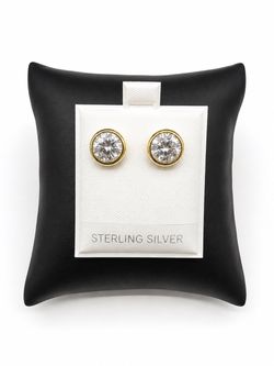 Gold Over 925 Sterling Silver 4.00CTW MOISSANITE Round Stud Screw Back Earrings