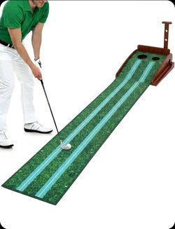 Putting Green Indoor Mat Outdoor Golf Putting Mat with Automatic Ball Return - Ideal for Home, Office, and Outdoor Use