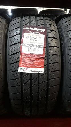 🔥✳✔BRAND NEW TIRES ON SALE, RADAR DIMAX, 215/50/17, CHEAPEST PRICES, 50K MILEAGE WARRANTY +FREE ROAD HAZARD WARRANTY 🔥✳✔