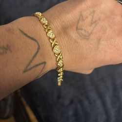gold plated princess heart bracelet