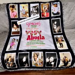 Personalized 15 photo Blanket 👵🏼❤️ Special gift for Grandma 