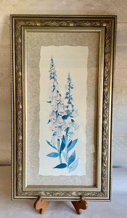 Vintage Framed Carol Robinson Foxglove Floral Print
