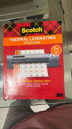 Scotch thermal laminating 100 pouches 3 mil size
