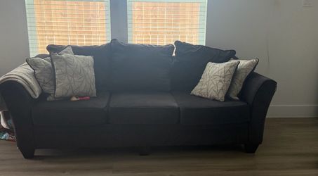 Dark Gray Fabric 3-Seat Sofa