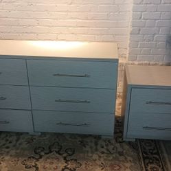 Little Boy Six Drawer Dresser And One Night Stand