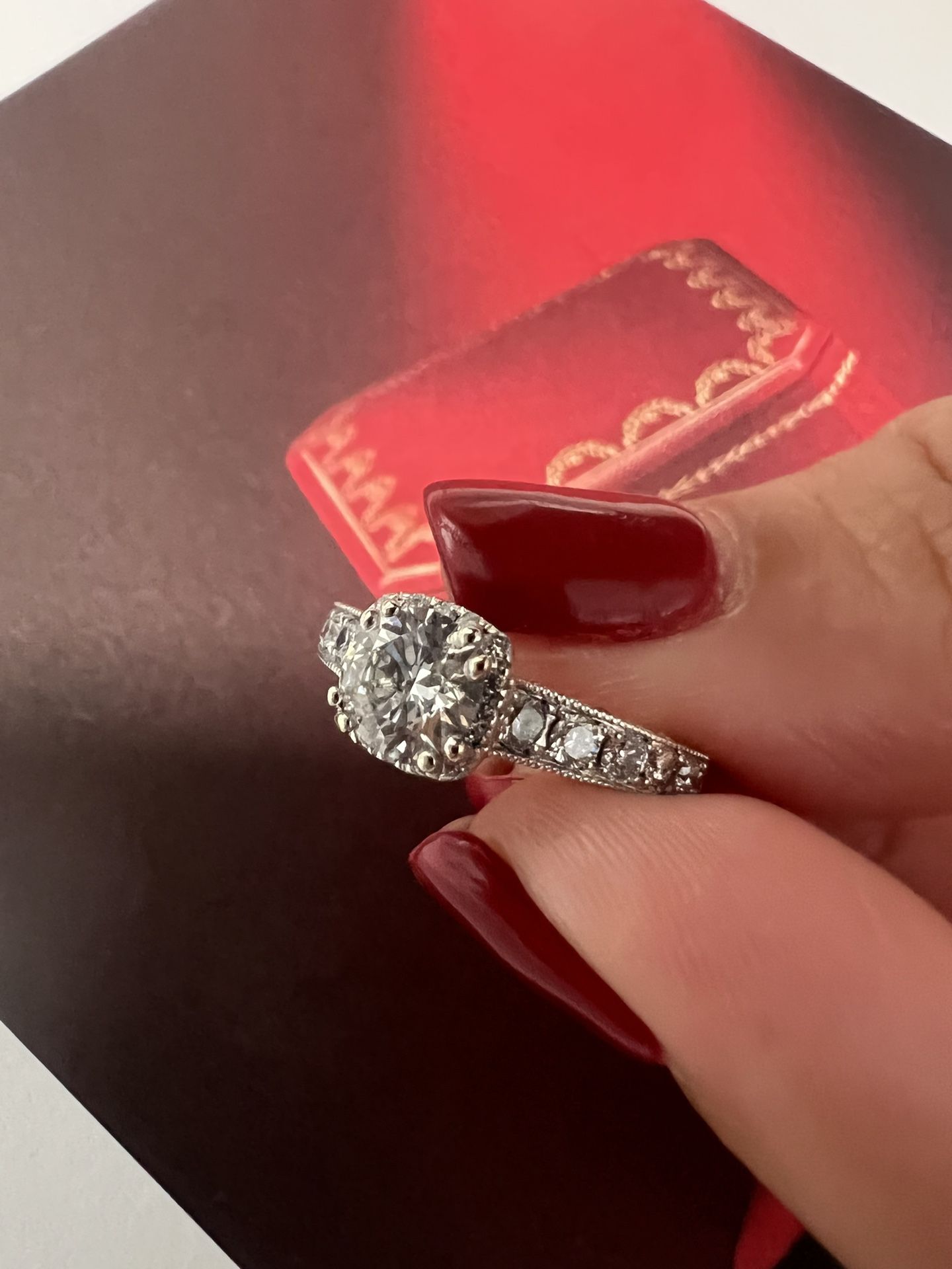 14K Solid White Gold Diamonds 💎 Wedding Ring Size 5