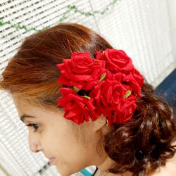 HAIR accesories RED Rose Clips