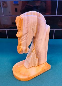 Beautiful 1960’s banded Onyx/Marble horse head bookend
