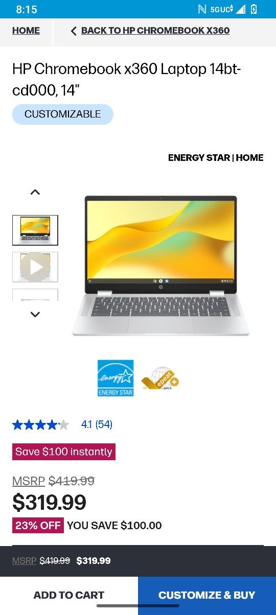 HP Chromebook X360