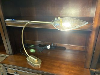 RESTORATION HARDWARE Shell Clear Glass & Burnished Brass Table Lamp