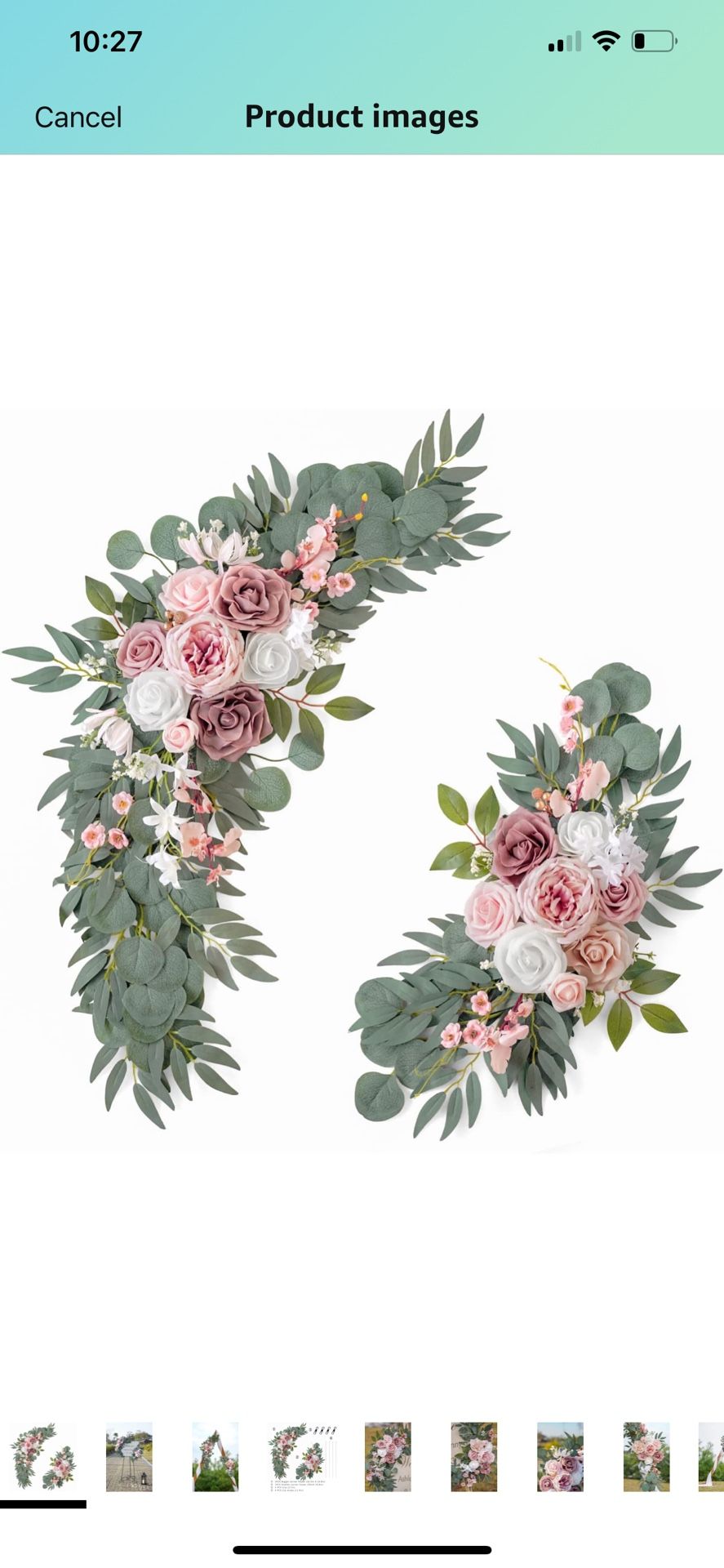 ponatia Wedding Arch Flowers (Pack of 2), Artificial Dusty Rose Wedding Flowers for Wedding Welcome Signs Decorations and Arch Flowers for Wedding Cer