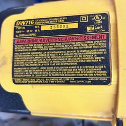 DeWalt DW716 Mitre Saw