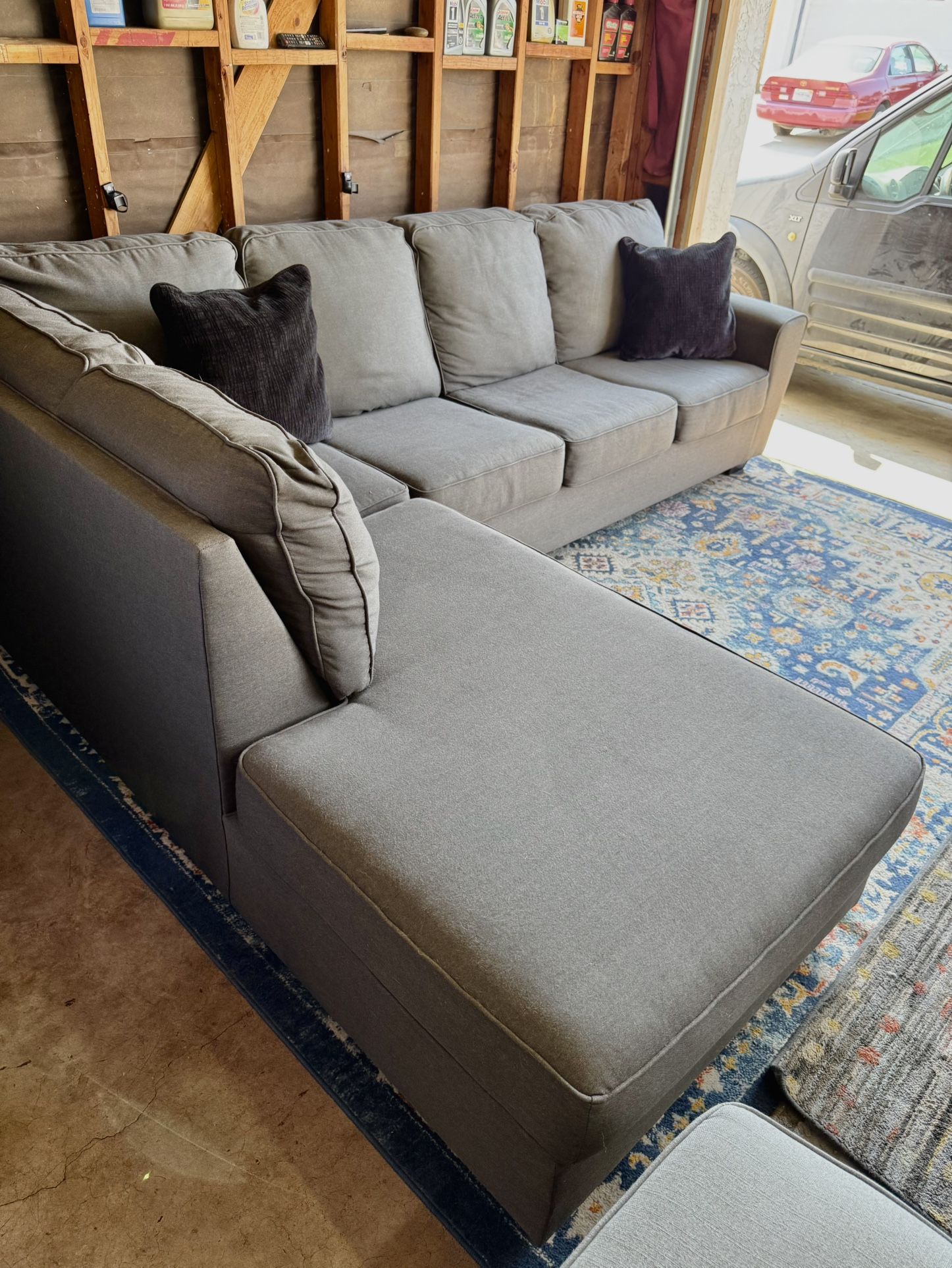 Dark Gray McDade L-Shape Modern Sectional Sofa by Living Spaces