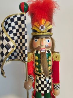 $175.00 - MACKENZIE-CHILDS Christmas Nutcracker, Handcrafted & Handpainted! Lots of High-End Designer Accents - Rare Collectible Find!