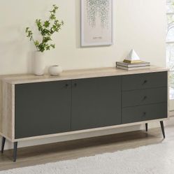 2-DOOR ENGINEERED WOOD CABINET ANTIQUE PINE AND GREY 