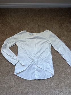 Bebe White Long Sleeve Blouse Size S