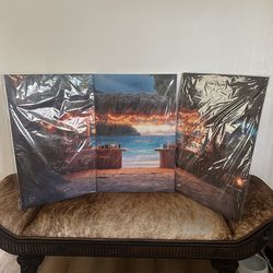 3-Piece Tropical Beach Bar Canvas Wall Art – New