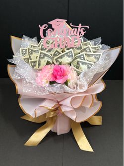 Graduation money flower bouquet