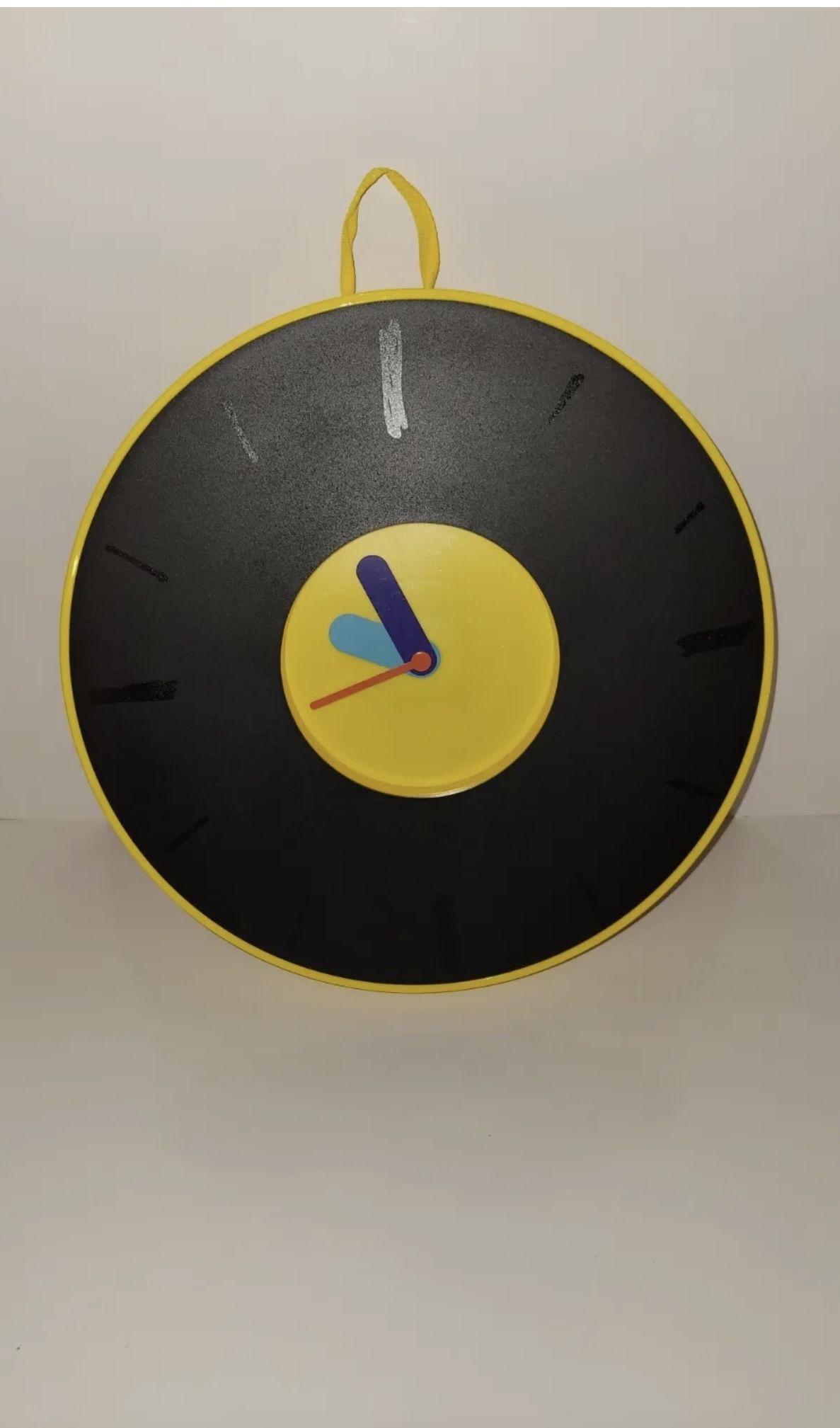 $35: 1990 Vintage Ikea Pladdra clock yellow plastic wall clock | Design Chenya Ke, 1990s memphis style