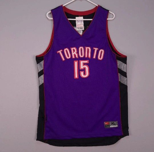 New Toronto Raptors Vince Carter Nike Jersey RIPPED STAINED Size XL Extra Large Throwback