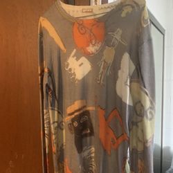 John Galliano Graphic Long Sleeve Shirt (Size M)