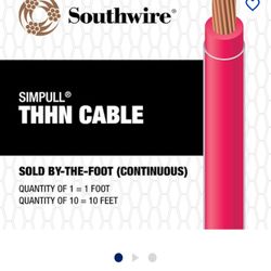 25 Ft.  6-AWG THHN Copper Cable- New