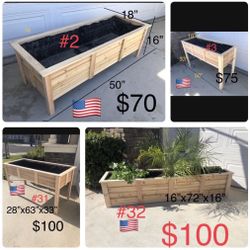 Wood Planter Box Garden Raised Herb Pots Organic 