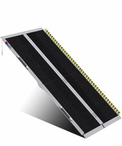 Portable Wheelchair Ramp 6FT, Anti-Slip Aluminum Folding Portable Ramp, Wheelchair Ramps for Home, Weight Capacity Up to 800 LBS,