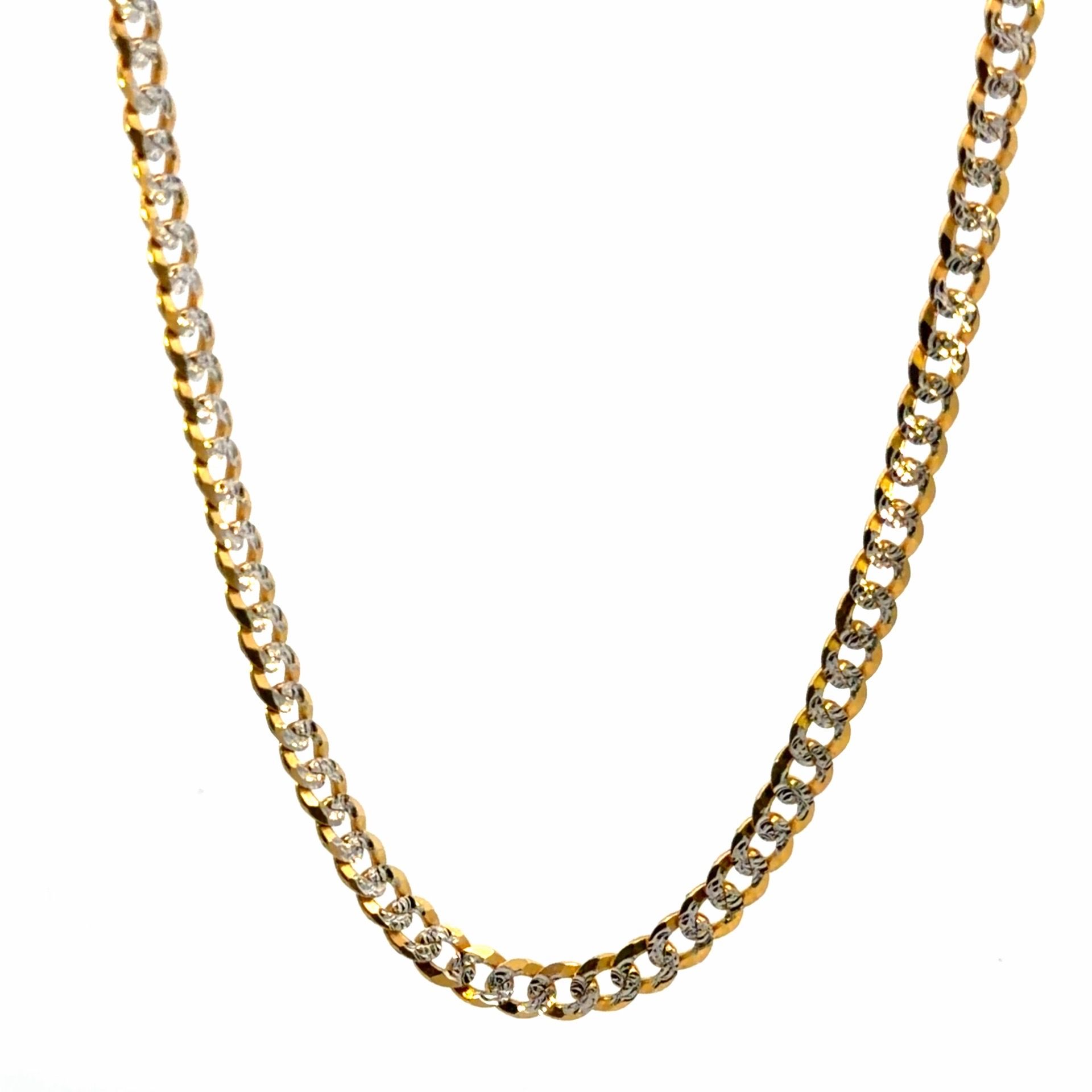 Men’s or Women’s 14k Two Toned White Yellow Gold 26” Inch 5mm Curb Link Chain Necklace GP3114072