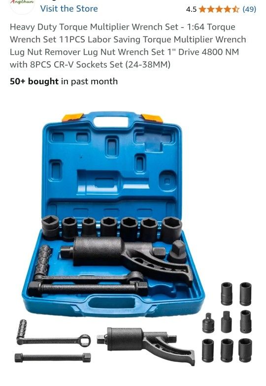 Heavy Duty Torque Multiplier Wrench Set 11pc Lug Nut Remover Trucks RVs Buses Semi-Trucks 1:64