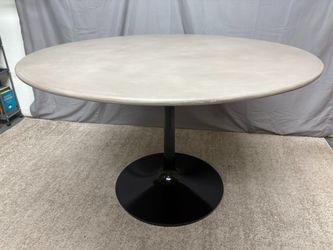 CRATE & BARREL Nero 48″ Concrete Dining Table w/ Black Base