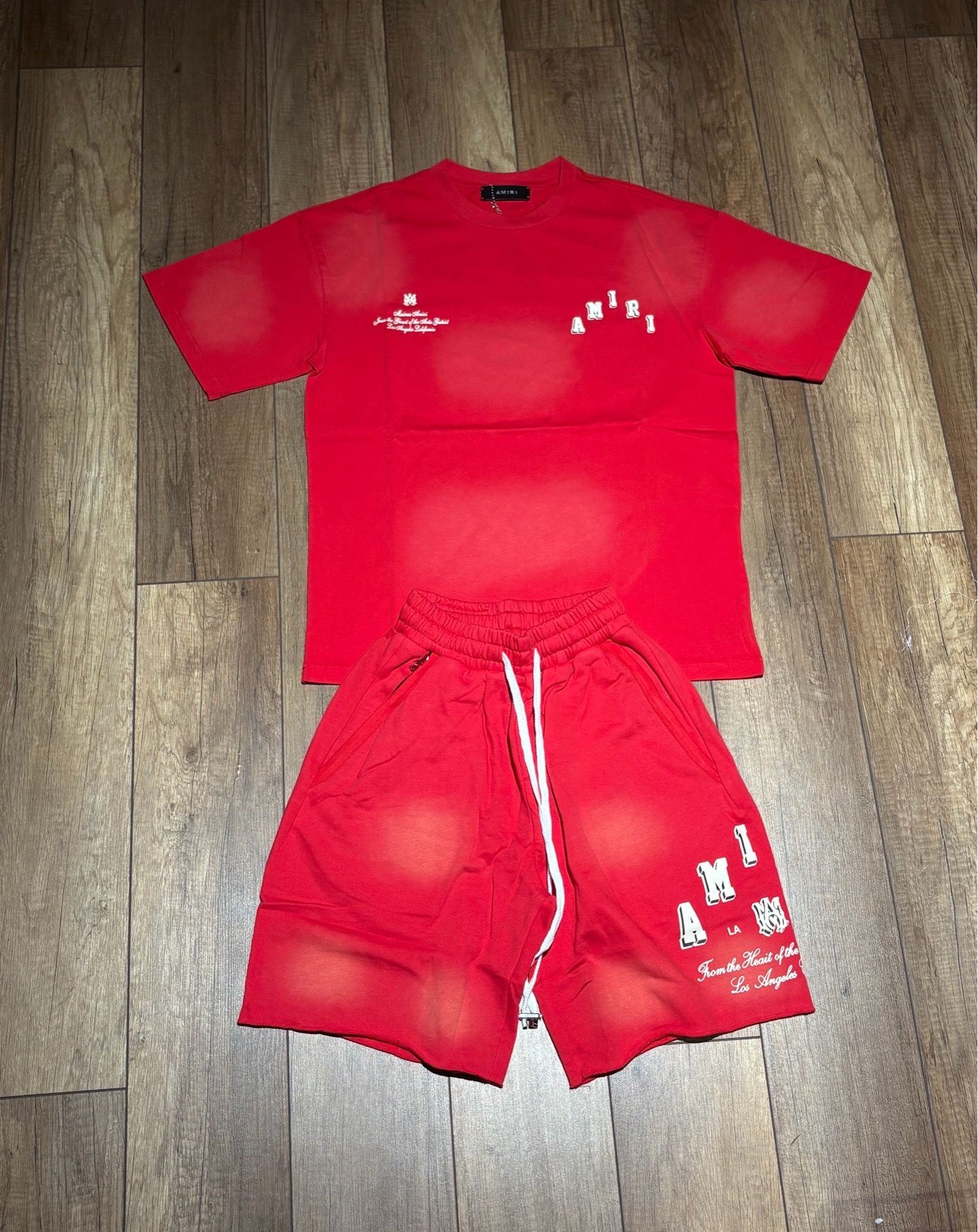 Amiri Red Shirt and Shorts Small Set