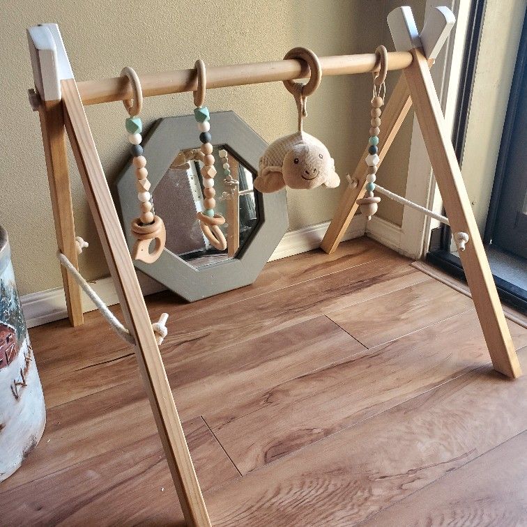 Wooden Montessori Baby Gym with Mirror