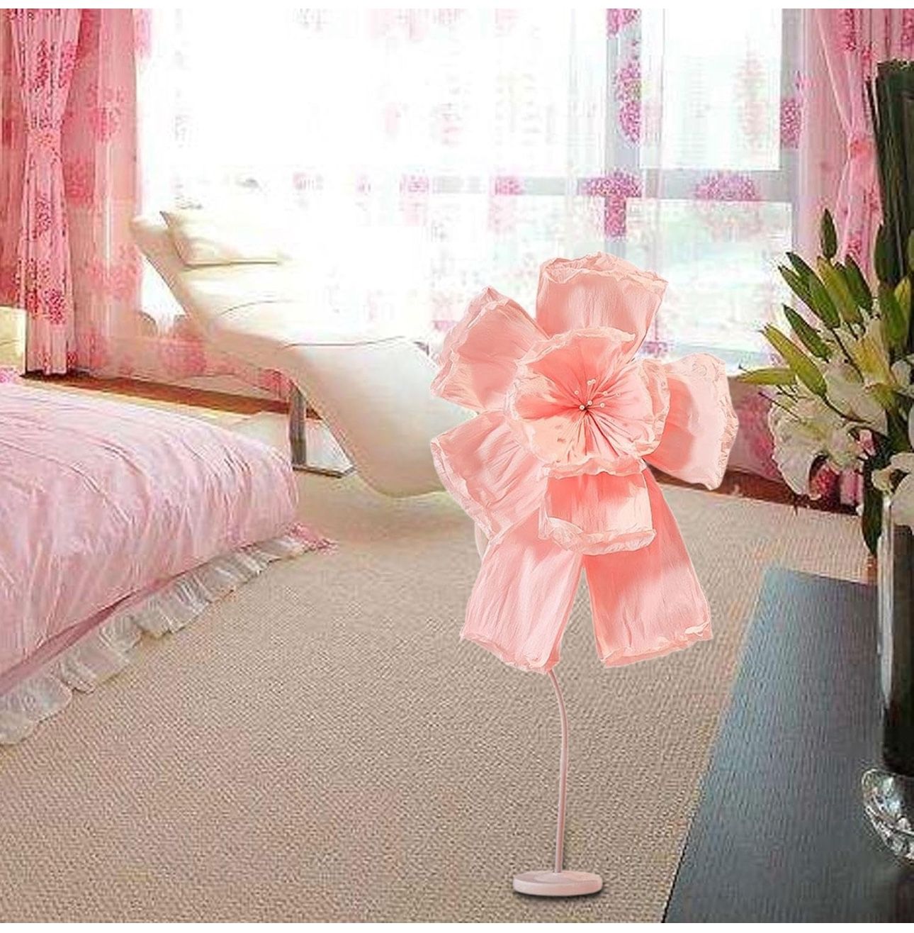 Wedding Giant Flower Decoration Floral Arrangement Multipurpose Artificial Flower for Birthday Bedroom Ceremony Party Holiday, Pink