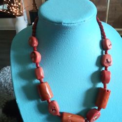 Vintage Nigerian Coral Beads Necklace