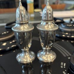 Antique Silver Salt And Pepper Shakers