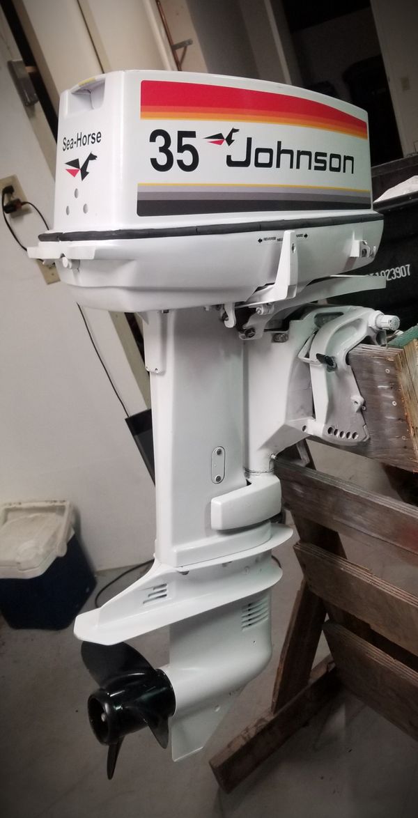 1977 Johnson SeaHorse 35 HP 2 Cylinder Carbureted 2 Stroke outboard for
